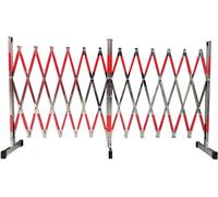 CCKUYT Mobile Concertina Barrera de seguridad retráctil de acero inoxidable, valla retráctil de tráfico de órganos para carreteras, ahorro de espacio