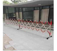 CCKUYT Mobile Concertina Barrera de seguridad retráctil de acero inoxidable, valla retráctil de tráfico de órganos para carreteras, ahorro de espacio