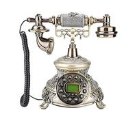 CCKUYT Teléfono con Cable Retro clásico, teléfono con pulsador de Estilo Vintage con Pantalla LCD, teléfono Decorativo para el hogar, la Oficina y el Hotel