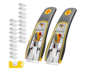 CCLIFE 2 pieza Rasqueta Vitrocerámica Profesional con 20 Cuchillas, Rascador Vitrocerámica para Placas de Inducción, Cocinas, Hornos, Superficies de Vidrio y Calcomanías