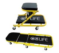CCLIFE 2en1 Tablero Rodante para Taller de Coches Taburete Rodante para Taller de Coches Taburete hasta 150kg con 6 Ruedas Giratorias 360