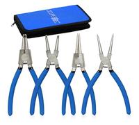 CCLIFE 4 piezas Juego Alicates Circlip Alicates 225 mm Anillos Alicate Inverso Alicates para Anillos de Retencion Interiores y Externos