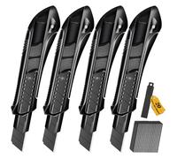 CCLIFE 4 piezas Juego de cutter con 20 piezas de Recambio Cuchillas SK5, Cutter 18mm, Negro