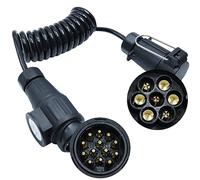 CCLIFE Adaptador de Cable de Extensión para Remolque 13 Pines a 7 Polos.2m Cable en Espiral 12V para Remolques, Caravanas, Autocaravanas