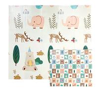 CCLIFE Alfombra Bebé Acolchada Plegable Reversible 196x176x1 cm, Tapete de Actividades Gateo XPE para Suelo Infantil, Colchoneta para Niños y Niñas