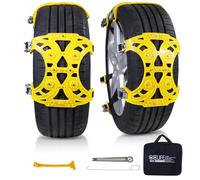 CCLIFE Cadenas de Nieve Materiales de TPU 6 Unidades para Neumáticos de 175-275 mm, Adecuado para la mayoría de los Coches, SUV y Camiones