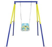 CCLIFE Columpio Infantil con Estructura de Metal Jardin Bebe Exterior Interiore Baloiço Altura Ajustable ZERRO