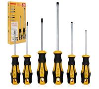 CCLIFE Juego de Destornilladores Magnéticos 6 Piezas Plana y Phillips PH0 PH1 PH2 Acero CRV Mango Ergonómico Antideslizante