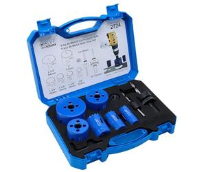 CCLIFE Juego de sierra perforadora bimetálica, 8 piezas, bimetal M3 HSS-CO, diámetro de 22 - 64 mm, profundidad de corte 38 mm, para taladrar acero inoxidable, metal ligero, madera, PVC, plástico, etc