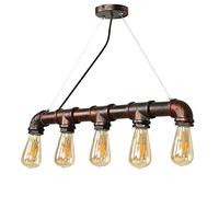 CCLIFE Lámpara Vintage Retro de Color Bronce - Luz Colgante Industrial de Tubería de Agua para Techo - Estilo Personalidad E27