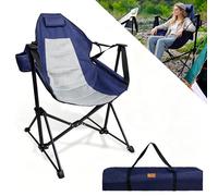 CCLIFE Mecedora Jardin Exterior, Silla Plegable de Camping de Una Pieza XXL- Asiento Portátily Ajustable Respaldo Transpirable -Ideal para Playa，Jardín，Acampada, Camping, Pesca，Capacidad 100 kg.