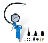 CCLIFE Medidor de presión de neumáticos 3 en 1 e inflador de neumáticos con herramienta de núcleo de válvula y varias piezas de repuesto, 12 bares (170 psi) - Para coche, bicicleta, camión, moto