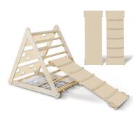CCLIFE Montessori Triángulo Escalera Madera para Niños Juego de trepa