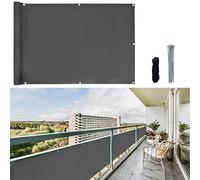 CCLIFE Pantalla para Balcón Jardín Exterior Impermeable Protección de Privacidad Opaca Polyster, Protección UV, Resistente al Viento, se Puede Cortar, con Cuerda y Bridas