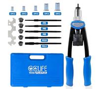 CCLIFE Remachadora de Tuercas, con 150 Tuercas M5 M6 M8 M10 M12 Remachables, Remachado de Roscas