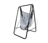 CCLIFE Silla Colgante con Soporte Columpio Interior Silla Hamaca Colgante con Conjines, Carga Máxima 100 kg, para Interior y Exterior Gris