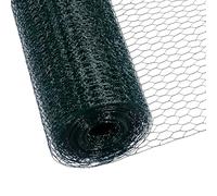 CCLIFE Valla para pollos, malla de 45 mm, altura 100 cm, longitud 15/25/50 m, revestimiento de PVC verde