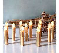 CCLIFE Vela led Árbol con mando Inalámbrica velas de navidad led colores Candle luces Mando a distancia para navidad decoracion, Color:Oro, Tamaño:30PCS