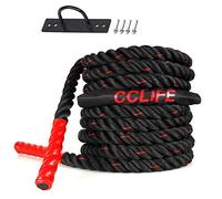 CCLIFE ZERRO Cuerda de Batalla Entrenamiento Poliéster Ultra Resistente Battle Rope Cuerda Batalla 9m 12m 15m Diámetro 38mm -Ancla Incluida-ZERRO
