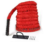 CCLIFE ZERRO Cuerda de Batalla Entrenamiento Poliéster Ultra Resistente Battle Rope Cuerda Batalla 9m Diámetro 38mm -Ancla Incluida-ZERRO