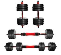 CCLIFE ZERRO Juego de pesas ajustable 2 en 1, 2 unidades, con barras para mancuernas y pesas, profesional, con tubo de unión de acero, 20, 30 y 40 kg