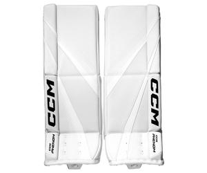 CCM Phenom White Junior Protectores de pierna para portero 24 + 1 pulgada
