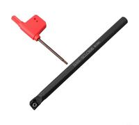 CCMT060204-HM Inserto indexable para barra de perforación SCLCR06 de carburo de 6/7/8/10 mm para herramienta de torneado CNC con revestimiento PVD, para mecanizado de acero, incluye llave T8