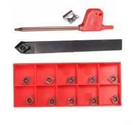 CCMT060204 Insertos indexables de carburo (10 piezas) con soporte para herramientas de torneado de torno SCMCN1010H06, vástago de 10 mm, acero de aleación, para semiacabado y acabado