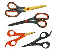 CCR Tijeras,Con Hojas Ultra Afiladas,Cómodo Agarre,Tijeras Manualidades de 21cm,Tijeras de Titanio Con Punta de 17,8cm Para Deberes Escolares Material de Oficina Costura,Juego de 4
