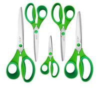 CCR Tijeras, Juego de Tijeras Multipropósito, Cuchillas Afiladas de Acero Inoxidable, Mango Cómodo, Adecuado para Trabajos Pesados Como Escuelas, Familias, Oficinas, Costura, Sastrería, 5 Juegos