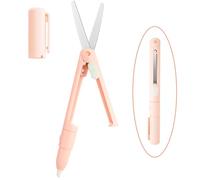CCR Tijeras Portátiles para Bolígrafos,Tijeras de Papel Creativas Seguras Plegables,Cortaplumas de Cerámica,Tijeras Multifunción DIY para Cortar Papel,Pertain para la Oficina y la Escuela(Rosa)