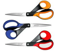 CCR Tijeras Zurdos,18.5cmTijeras Zurdos para Manualidades,Mango Confort,Adecuado para Escuelas,Hogares,Oficina,3 Piezas