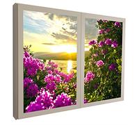 Ccretroiluminados Atardecer Ventanas Falsas Cuadros Decorativos Iluminada, Metacrilato, Blanco, 100 x 100 x 6,5