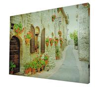 Ccretroiluminados Calle Mediaval en la Toscana Cuadro con luz, Metacrilato, Multicolor, 60 x 80