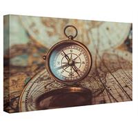Ccretroiluminados Mapa Mundi Antiguo Cuadro Retro con Luz, Metacrilato, Multicolor, 60 x 80
