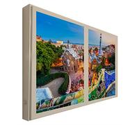 Ccretroiluminados Park Güell Barcelona Cuadros Ventanas Falsas Retroiluminadas, Metacrilato, Blanco, 80 x 80 x 6.5 cms