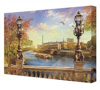 Ccretroiluminados Puente De Paris Cuadro Iluminados con Leds, Metacrilato, Multicolor, 100 X 80 X 5.3 Cm