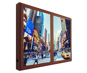 CCRETROILUMINADOS York Cuadros Decorativos Ventanas Falsas con luz, Metacrilato, Nogal, 100 X 80 X 6.5