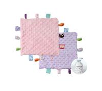 CCRREVENT Mantita segura para bebé, felpa cómoda para recién nacidos, suave y lavable, juguete para recién nacidos, morada con etiqueta rosa