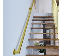 Ccsh Pasamanos Escalera Pasamanos de Metal Dorado 1/2/ 3/4/ 5/6/ 7/8/ 9/10 Pies de Largo, Barandilla de Decoración de Escalones de Escalera de Loft Moderno Interior, Toallero (Size : 0.8m/2.6ft)