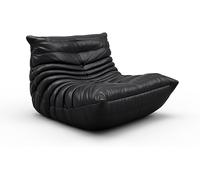 CCTLX Sofá Individual, sillón bajo sin Brazos, sillón de Suelo de Oruga Suave de Gran tamaño, cómodo sofá Perezoso (Negro)