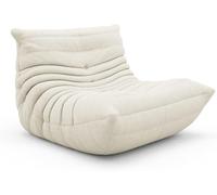 CCTLX Sofá Individual, sillón de Suelo, bajo sin Brazos, sofá Perezoso de Oruga Suave Gran Tamaño, cómodo (Blanco)