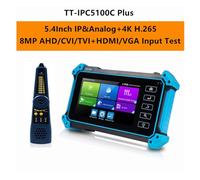 CCTV Tester, Probador IPC AHD TVI, probador de cámara CCTV con entrada VGA, 5,4 ", 4K, POE, prueba IP, Monitor, rastreador Cable UTP RJ45 PTZ(IPC-5100C Plus)
