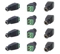 Cctv4Less Female DC Power Connectors, 12V DC 5.5mm x 2.1mm to Screw Terminal Jack Adapter for LED Strip, CCTV Security Camera Cable Wire Ends Plug (100)
