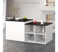 CCUKTFN Mostrador de Recepción con Estantes de Almacenamiento y Diseño de Dos Niveles, Mesa de Mostrador Frontal de 140-240 cm para Oficina, Salón, SPA y Comercio Minorista