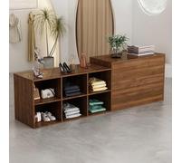 CCUKTFN Mostrador de Recepción con Estantes de Almacenamiento y Diseño de Dos Niveles, Mesa de Mostrador Frontal de 140-240 cm para Oficina, Salón, SPA y Comercio Minorista