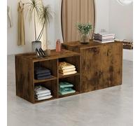 CCUKTFN Mostrador de Recepción con Estantes de Almacenamiento y Diseño de Dos Niveles, Mesa de Mostrador Frontal de 140-240 cm para Oficina, Salón, SPA y Comercio Minorista