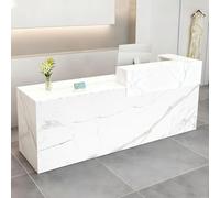 CCUKTFN Mostrador de Recepción Moderno de MDF, 100-240 cm, con Cajón y Estantes Abiertos, Mueble de Oficina para Tiendas, Salones, Consultorios y Recepciones
