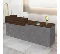 CCUKTFN Mostrador de Recepción Moderno de MDF, 100-240 cm, con Cajón y Estantes Abiertos, Mueble de Oficina para Tiendas, Salones, Consultorios y Recepciones