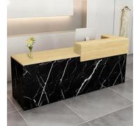 CCUKTFN Mostrador de Recepción Moderno de MDF, 100-240 cm, con Cajón y Estantes Abiertos, Mueble de Oficina para Tiendas, Salones, Consultorios y Recepciones
